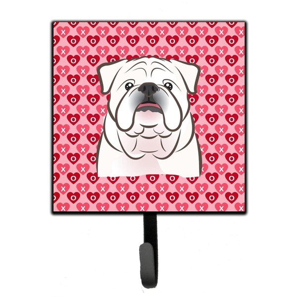 Jensendistributionservices White English Bulldog Hearts Leash or Key Holder MI1713908 - main